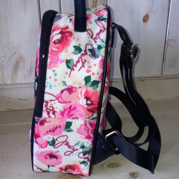 Juicy Couture Backpack Bag Pick Ur Petal Pink Floral Purse Black White New - Picture 5 of 9